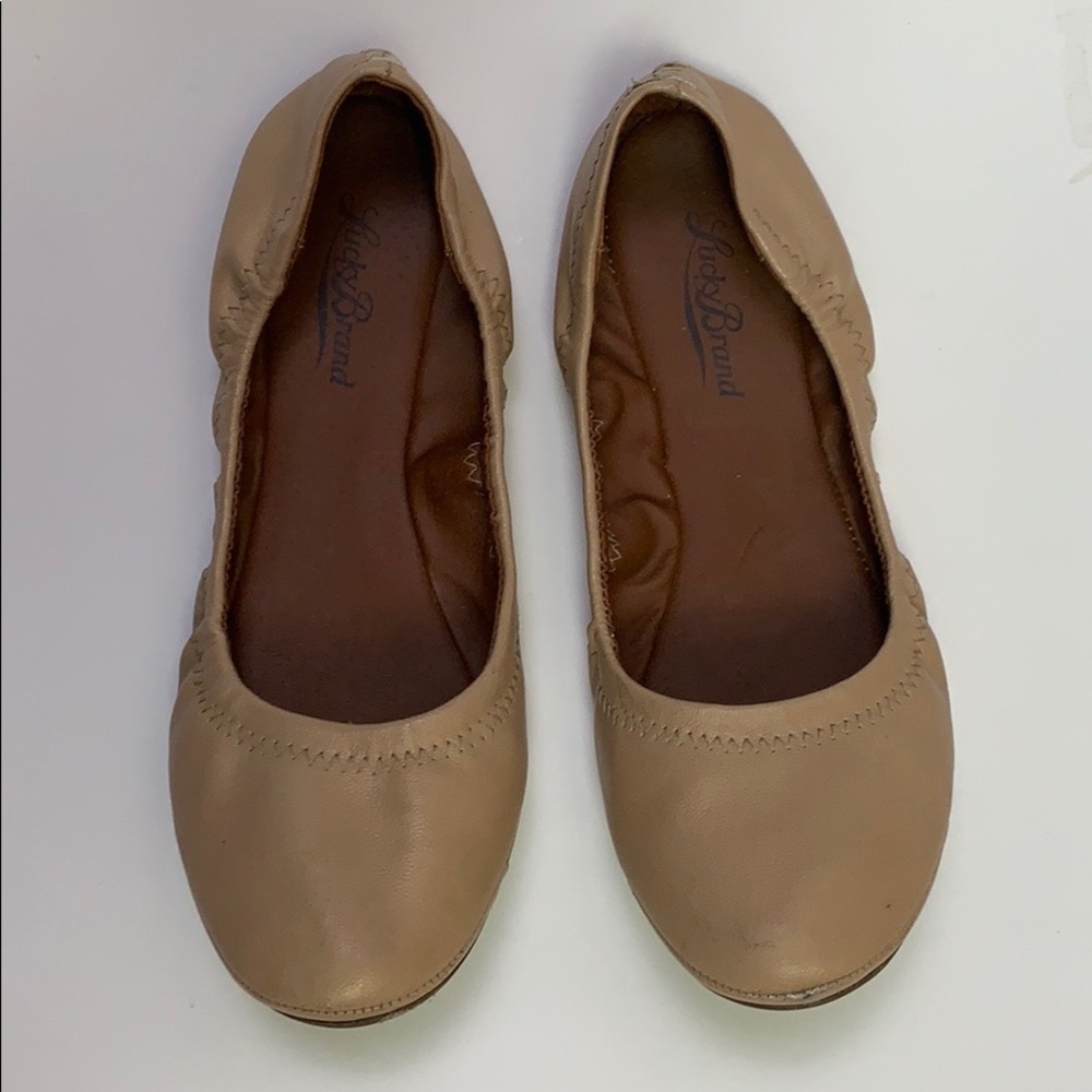 LUCKY BRAND WOMENS BEIGE BALLET SHOES